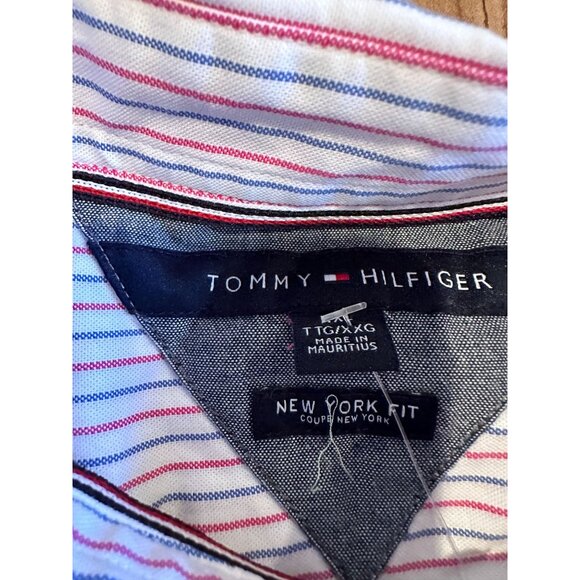 Tommy Hilfiger Men’s XXL Button-Down Shirt Striped Long Sleeve New York Fit NWT - Picture 4 of 8
